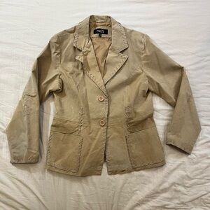 Tan Leather‎ Western Style Blazer Bolero Jacket Size Large